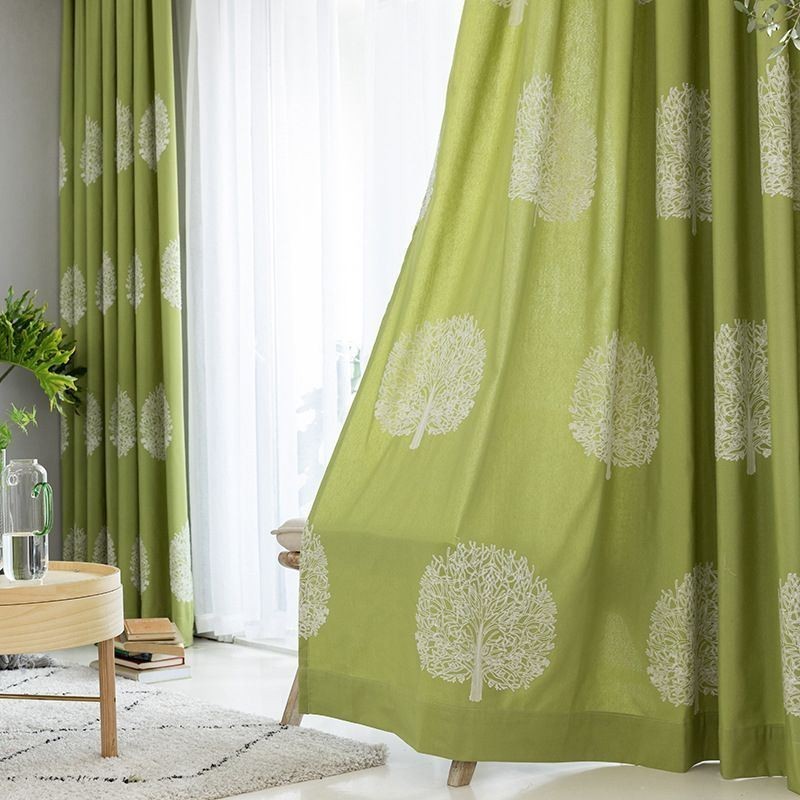 Nordisk Stil Hørgardin, Specialfremstillet Gardintræ, Broderet Til Stue, Soveværelse