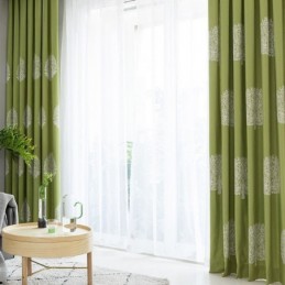 Nordisk Stil Hørgardin, Specialfremstillet Gardintræ, Broderet Til Stue, Soveværelse