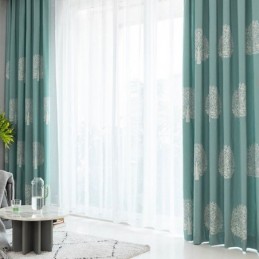 Nordisk Stil Hørgardin, Specialfremstillet Gardintræ, Broderet Til Stue, Soveværelse