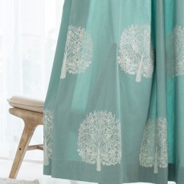 Nordisk Stil Hørgardin, Specialfremstillet Gardintræ, Broderet Til Stue, Soveværelse