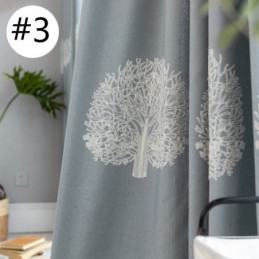 Nordisk Stil Hørgardin, Specialfremstillet Gardintræ, Broderet Til Stue, Soveværelse