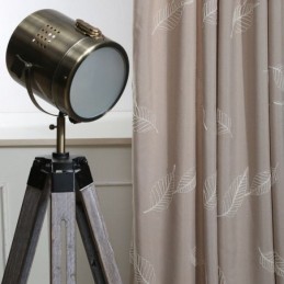Mørklæggende Gardin I Bomuld, Specialfremstillet, Nordisk Blad, Broderet Til Stue, Soveværelse