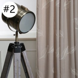 Mørklæggende Gardin I Bomuld, Specialfremstillet, Nordisk Blad, Broderet Til Stue, Soveværelse