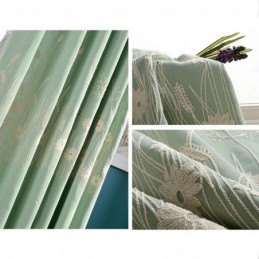 Mørklæggende Gardin I Bomuld, Specialfremstillet, Nordisk Plante, Broderet Til Stue, Soveværelse