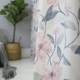 Mørklæggende Gardin I Bomuld, Skræddersyet, Nordisk Stil, Planteprint, Til Stue/Soveværelse