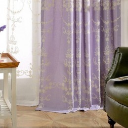 Mørklægningsgardin I Europæisk Bomuld, Specialfremstillet, Broderet Blomstergardin