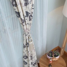 Nordiske Mørklægningsgardiner I Bomuld Med Trykte Blomstermotiver Til Stue/Soveværelse