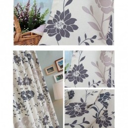 Nordiske Mørklægningsgardiner I Bomuld Med Trykte Blomstermotiver Til Stue/Soveværelse