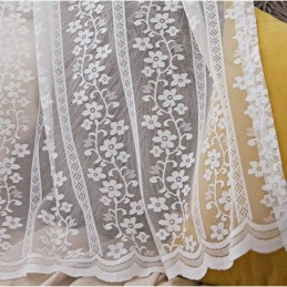 Fransk Blonde Floret Voile Transparent Gardin Skræddersyet Gardinpanel Balkon Stue En