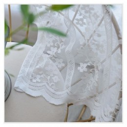 Fransk Blonde Floret Voile Transparent Gardin Skræddersyet Gardinpanel Balkon Stue En