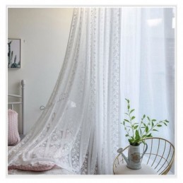 Fransk Blonde Floret Voile Transparent Gardin Skræddersyet Gardinpanel Balkon Stue En