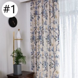 Amerikanske Gardiner Med Blomsterprint Og Mørklægningsgardiner