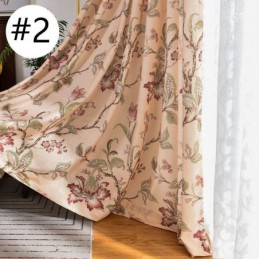 Amerikanske Gardiner Med Blomsterprint Og Mørklægningsgardiner