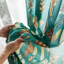 Polybomuldsgardin, Skræddersyet Gardin, Amerikanske Halvmørklæggende Gardiner Med Fjerprint