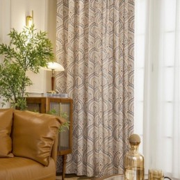 Polycotton Trykte Gardiner Med Mørklægningsgardiner I Amerikansk Vintage Mønster