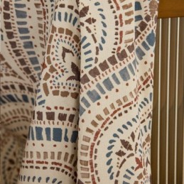 Polycotton Trykte Gardiner Med Mørklægningsgardiner I Amerikansk Vintage Mønster