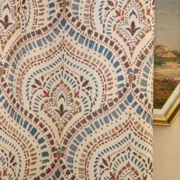 Polycotton Trykte Gardiner Med Mørklægningsgardiner I Amerikansk Vintage Mønster