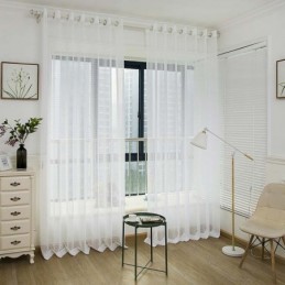 Nordisk Enkelt, Transparent Gardin, Skræddersyet, Hvidt Tern, Jacquard, Stof Til Stue, Soveværelse