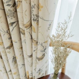 Nordisk Mørklægningsgardin I Hør, Specialfremstillet, Gardinplante, Trykt Til Stue/Soveværelse