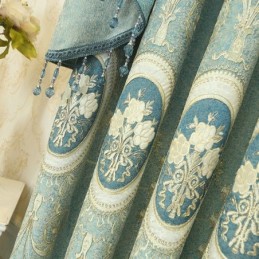 Chenille Broderigardin Skræddersyet Gardin Europæisk Stil Blomsterprint Til Stue/Soveværelse
