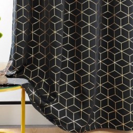Mørklægningsgardin Skræddersyet Geometrisk Bronzing Nordisk Stil Til Stue Soveværelse