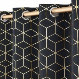 Mørklægningsgardin Skræddersyet Geometrisk Bronzing Nordisk Stil Til Stue Soveværelse