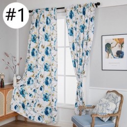 Mørklægningsgardiner Med Tryk, Blomstermotiver I Nordisk Stil Til Stue/Soveværelse