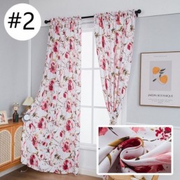 Mørklægningsgardiner Med Tryk, Blomstermotiver I Nordisk Stil Til Stue/Soveværelse