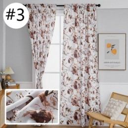 Mørklægningsgardiner Med Tryk, Blomstermotiver I Nordisk Stil Til Stue/Soveværelse
