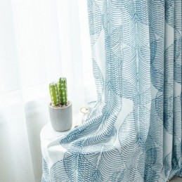 Nordisk Mørklægningsgardin, Specialfremstillet Gardin, Trykte Blade Til Stue, Soveværelse