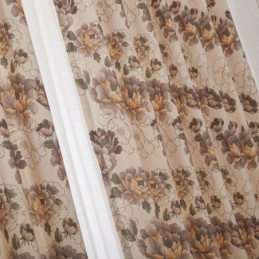 Amerikanske Mørklægningsgardiner Med Bomuldstryk Og Blomstermotiver Til Vinduer