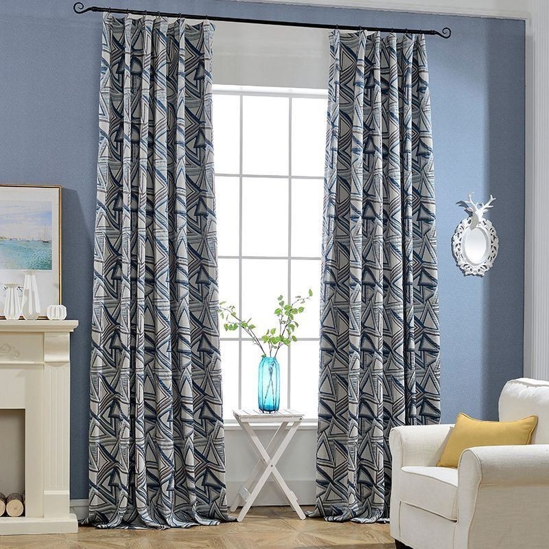 Mørklæggende Gardin I Hør, Specialfremstillet, Nordisk, Geometrisk, Jacquard, Til Stue, Soveværelse