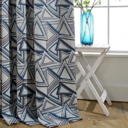 Mørklæggende Gardin I Hør, Specialfremstillet, Nordisk, Geometrisk, Jacquard, Til Stue, Soveværelse