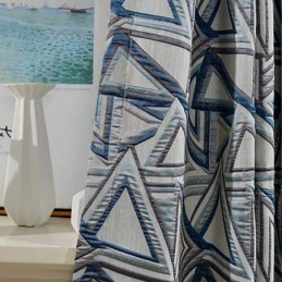 Mørklæggende Gardin I Hør, Specialfremstillet, Nordisk, Geometrisk, Jacquard, Til Stue, Soveværelse