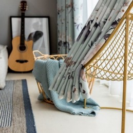 Nordiske Mørklægningsgardiner Med Blomsterprint Til Stue/Soveværelse