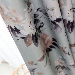 Nordiske Mørklægningsgardiner Med Blomsterprint Til Stue/Soveværelse