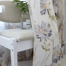 Nordiske Mørklægningsgardiner Med Bomuldsprint Og Blomstermotiv