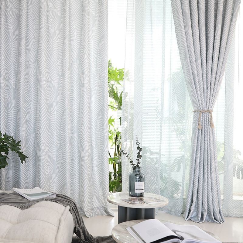 Mørklæggende Gardin Med Bladeprint, Specialfremstillet Gardin, Nordisk Til Stue, Soveværelse