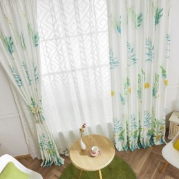 Nordisk Mørklægningsgardin, Specialfremstillet Gardin, Trykte Blade Til Stue, Soveværelse