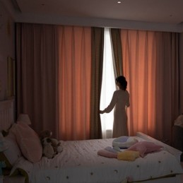 Moderne Syning Gardin Skræddersyet Houndstooth Mørklægningsgardin Til Stue Soveværelse