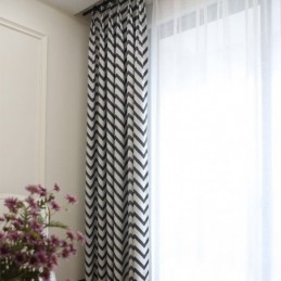 Luksuriøse Jacquard-Gardiner Med Bølgede, Striber Og Mørklægningsgardiner Til Stuen