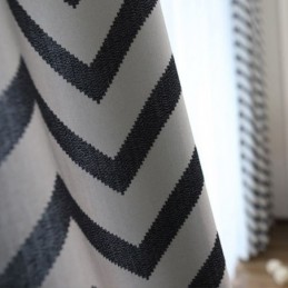 Luksuriøse Jacquard-Gardiner Med Bølgede, Striber Og Mørklægningsgardiner Til Stuen