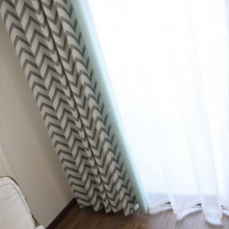 Luksuriøse Jacquard-Gardiner Med Bølgede, Striber Og Mørklægningsgardiner Til Stuen