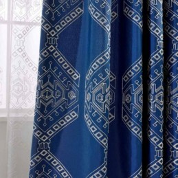 Modern Max Mørklægningsgardin Skræddersyet Geometrisk Broderi Til Soveværelse