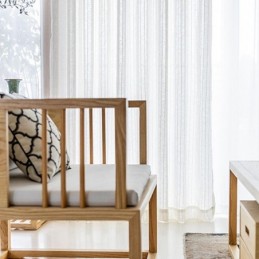 Stribede Jacquard Transparente Gardiner Ensfarvet Voile Tyl Til Stuen