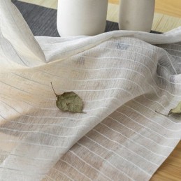 Stribede Jacquard Transparente Gardiner Ensfarvet Voile Tyl Til Stuen