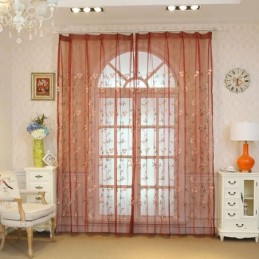 Pastoral Stil Transparent Gardin Skræddersyet Gardin Fresh Ventilate Broderi Stue