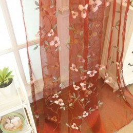 Pastoral Stil Transparent Gardin Skræddersyet Gardin Fresh Ventilate Broderi Stue
