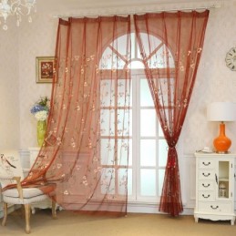 Pastoral Stil Transparent Gardin Skræddersyet Gardin Fresh Ventilate Broderi Stue