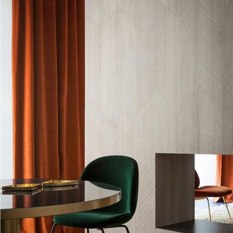Minimalistisk Flannel Mørklægningsgardin Skræddersyet Til Stue, Orange Farve, Restaurant